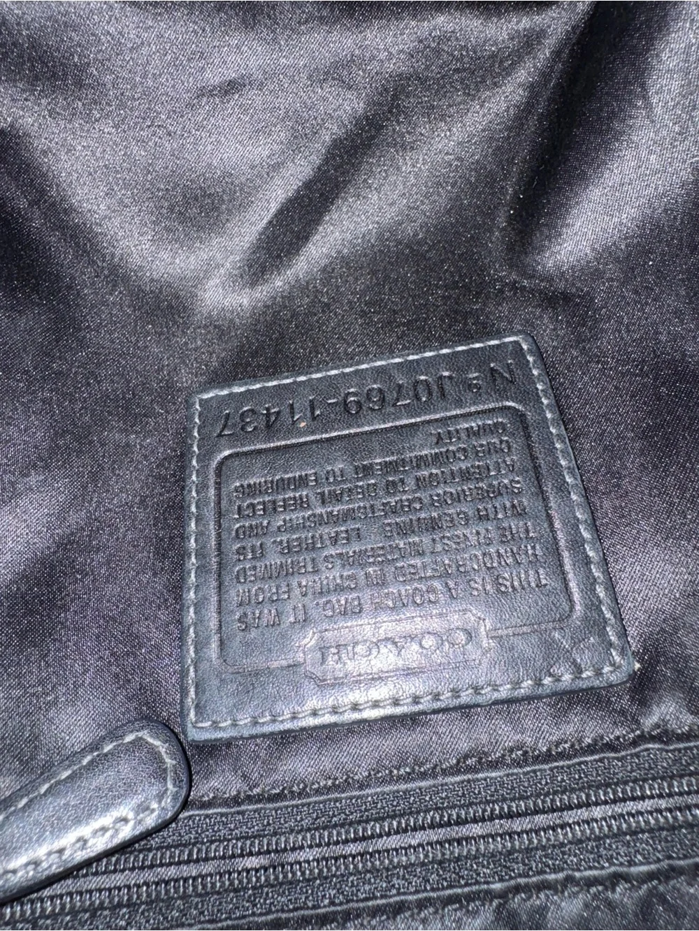 Coach Black Signature Monogram Shoulder Bag with Cherry Charm